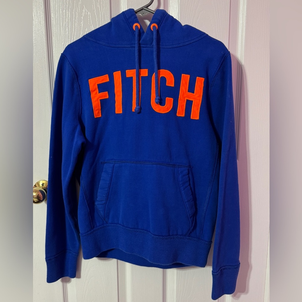 Abercrombie & Fitch Royal Blue Hoodie with Orange Accents